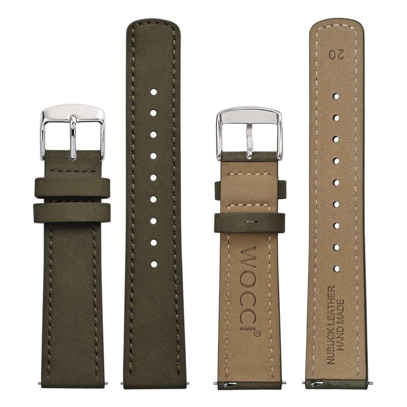 WOCCI Quick Release Leather Watch Strap, 18 mm, 19 mm,