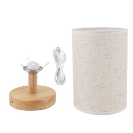 LED Bedside Lamp Touch Control Wood Nightstand Lamp Desk Cabinet Night Light for Bedroom Living Room