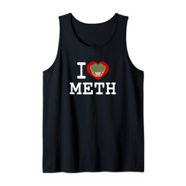 Meth Gator "I LOVE METH" Funny Alabama Alligator Dark Tank Top