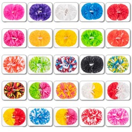 Hrlace Pack of 2 Cheerleading Pompoms Professional Cheerleader Pom Poms Plastic Hand Flowers Colourful Cheerleading Pom Poms with Handle for Sports Competition Cheer Dance Party White 2# 3.5 Inches 21