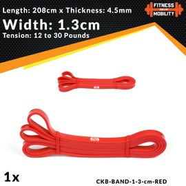 CKB LTD Fitness Resistance Bands RED 1.3 cm 5.5-13kg SINGLE BAND For Assisted Pull Up Stretch Gym Fitness Calisthenics Gymnastics Loop Powerlifting Workout Ideal for Men Women Exercises