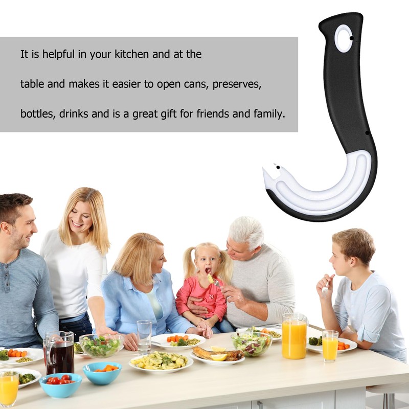 1 pcs Effortless J-Shaped Ring Pull Can Opener - Ideal