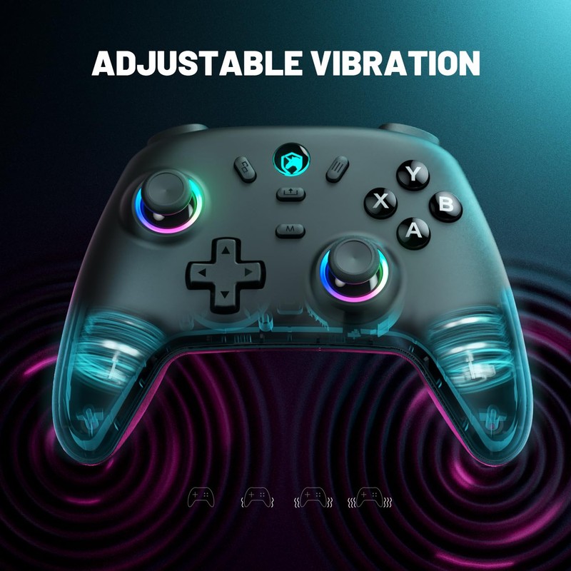 ECHTPower Wireless PC Gaming Controller - Hall Effect Joystick, 2.4G