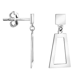SOFIA MILANI - Women's Earrings 925 Silver - Trapezoid Square Earrings, Sterling silver, No Gemstone