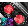 Unbranded Red Retro Checkered Patterned Print Car Coasters Set Of