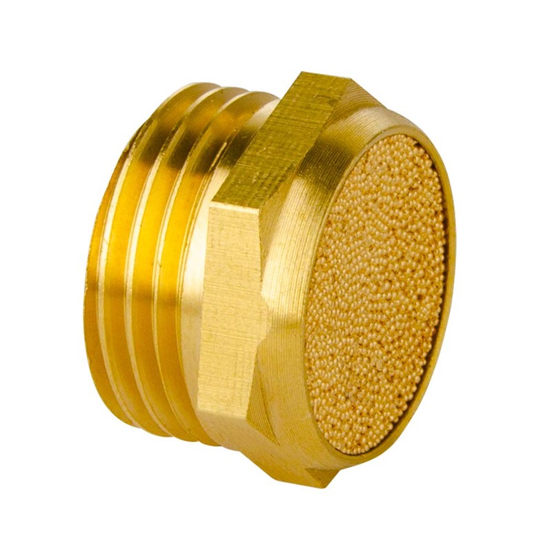 Quickun Pneumatic Muffler Silencer, 1/2” Male Thread Brass Air Exhaust