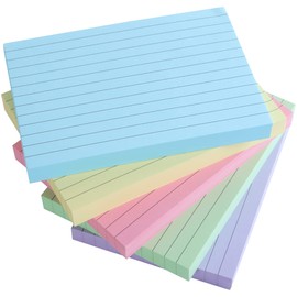 A6 Index Cards, Ruled Record Card- 5 Colors (400 Sheets) Revision Cards Flash Cards, Ruled Index Papers Assorted Neon Colours Record Cards