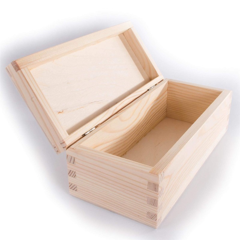 Oblong Rectangular Wooden Box with Lid | 23 x 10