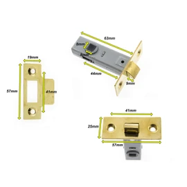 Sterling TML125 Internal 2 1/2" 65mm Brass Tubular Mortice Latch, (2.5")