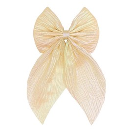 Accessorize Kingdom Silk Hair Bows, Large Vintage Ribbon Clips for Women and Girls, 1 Pcs (Gold) 1 Pcs