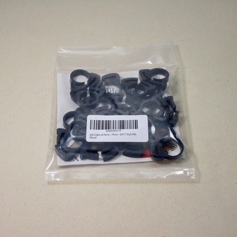 ajile QHC115x20-FBA Double Gripping Plastic Hose Clamps Black Pipe Clamp