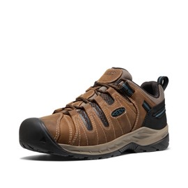 KEEN Utility Men's Flint 2 VersaTREAD Non Slip Low Height Steel Toe Durable Work Shoes, Cascade Brown, 9 D