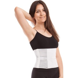 GABRIALLA Women’s Breathable Abdominal/Back Support Binder AB-208: White Medium