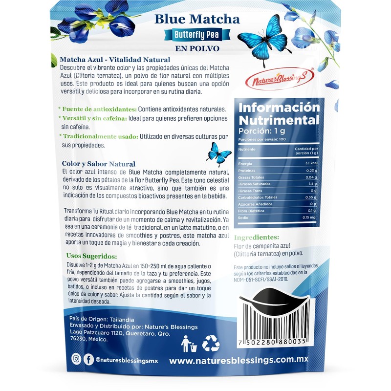 Blue Matcha - Butterfly Pea en Polvo | Nature's Blessings