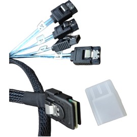 SVNXINGTII 2pcs 8087 SATA/36 Pin SFF-8087 to SATA Mini SAS Breakout Cable SFF8087 to SATA Mini-SAS to 4X SATA Breakout Cable 1M