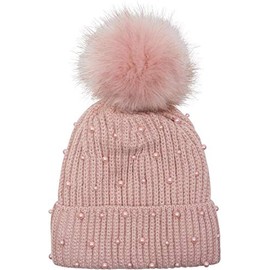 styleBREAKER 04024155 Women's Knitted Bobble Hat with Pearls and Fleece Lining -