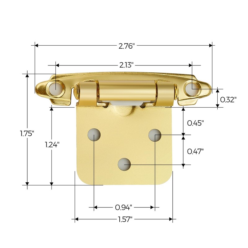 Ravinte 60 Pack (30 Pairs) 1/2 inch Overlay Cabinet Hinges,