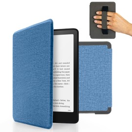 MyGadget Case for Kindle Paperwhite 12th Generation [2024 - SA569P - 7 Inch] with Hand Strap & Auto Sleep | Wake Function - Flip Case in Light Blue