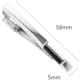 mila schon mst8386 Mira Sean Onyx White Bow Tie Clip Tie Bar, Brass, Onyx