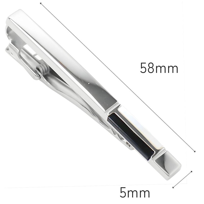 mila schon mst8386 Mira Sean Onyx White Bow Tie Clip