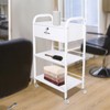 HAPPCUCOE 3-Tier Salon Cart with Lockable Drawers,Beauty Trolley Cart with