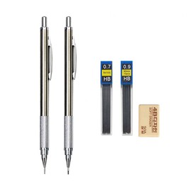 0.3 0.5 0.7 0.9 1.3 2.0mm Mechanical Pencil Set Full Metal Art Drawing Painting Automatic Pencil with Leads Office School Supplies (0.7mm 0.9mm Pencil)