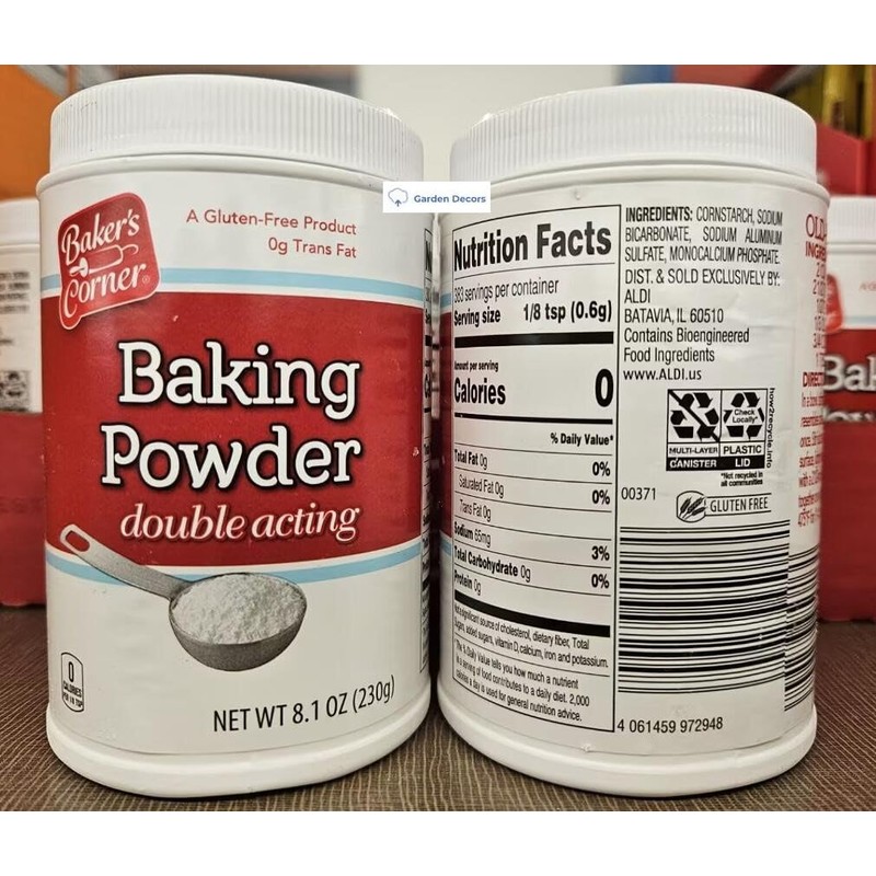 Baker's Corner Baking Powder Double Acting 8.1oz 230g (Two Cans)