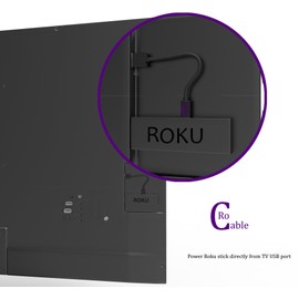 RoCable - Powers Your Roku Streaming Stick Directly from TV USB Port (no more cables hanging from TV). By: GuideLine Pro