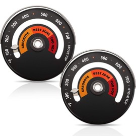 Frienda Wood Stove Thermometer Magnetic, Oven Temperature Meter Stove for Avoiding Chimney Pipe Damaged by Overheat(2 Pieces)