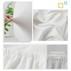 DUJUIKE Bed Headboard Cover for Queen, Stretch Bed Head Board Slipcover Covers, Dustproof Protector Velvet Cover for Upholstered Headboard (White, for Queen Headboard (59"-67"))