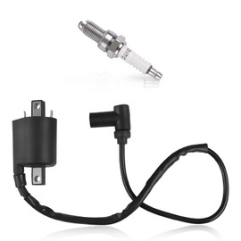 SKYJDM Ignition Coil with Spark Plug Compatible with Yamaha Gas Golf Cart G2 G5 G8 G9 G11 G14 1985-1996 Replacement for J38-82310-20-00 JF2-82310-00-00 BR8ES