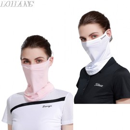 Women's UV Protection Golf Cool Mask Face Sun Cover 1pc - Beige Color Added Updated White 1pc