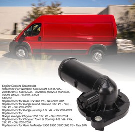 Keenso Termostato de Motor 5184570AH,Termostato de Motor de Alto Rendimiento para 3.6L V6 2011-2020, C/V 3.6L V6 2012 2015, Grand Caravan 3.6L V6 2011-2020