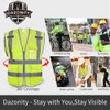 Dazonity High Visibility Mesh Safety Vest with Multi Pockets and