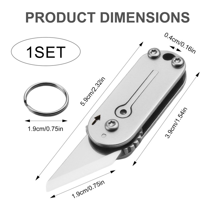 JRILUO Multi Mini Pocket Box Opener, Small Pocket Multi Tool,
