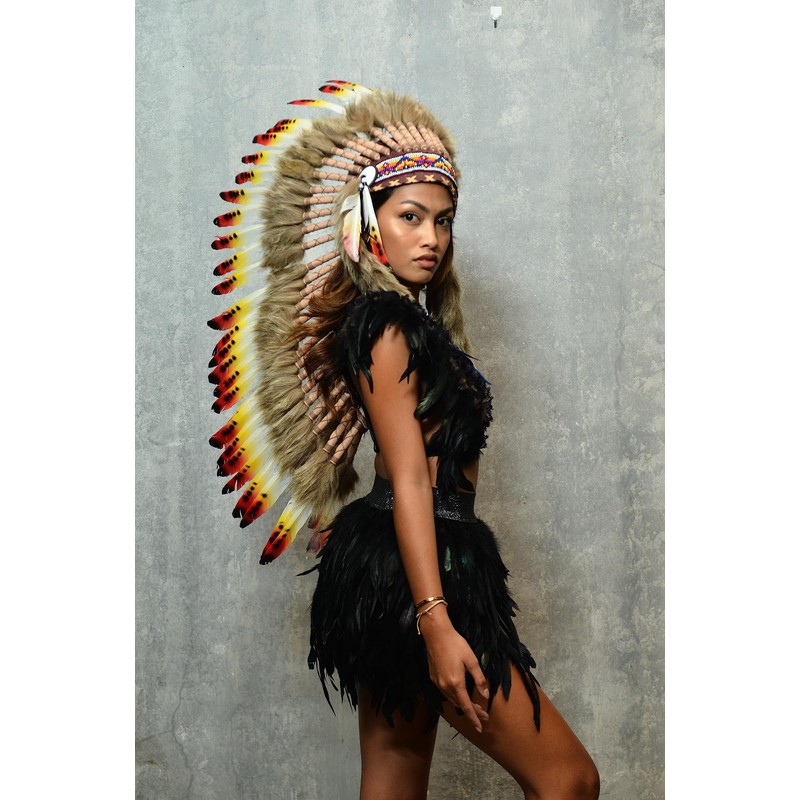 Medium Feather Headdress native American Inspired