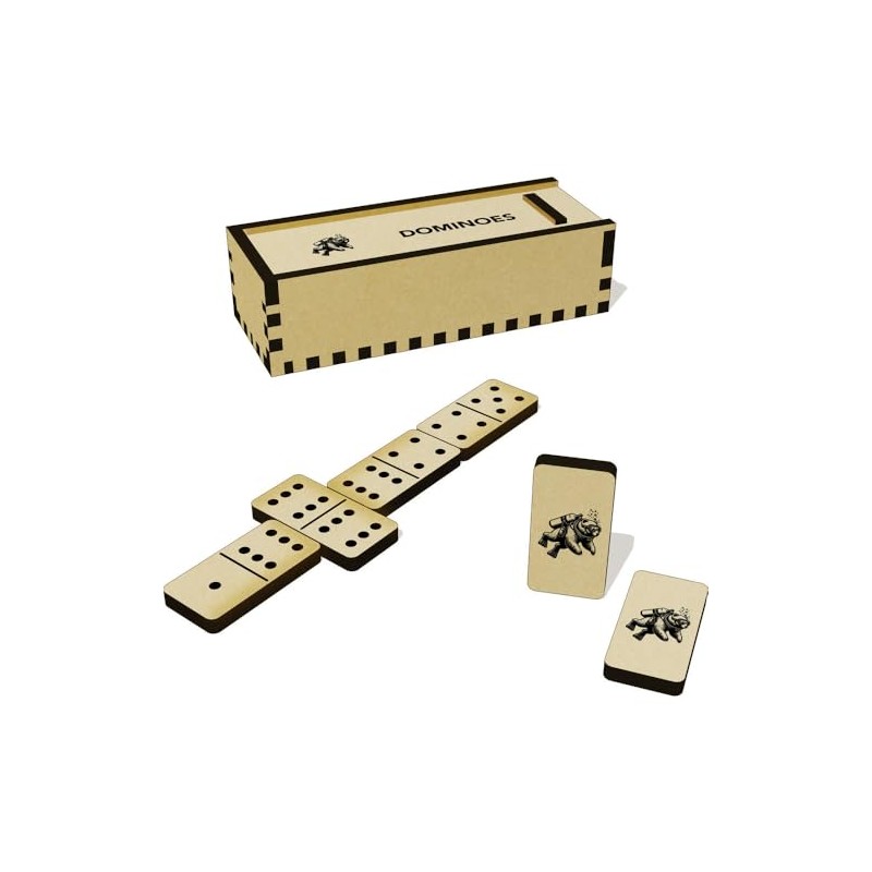 Azeeda 'Scuba Diving Bear' Domino Set & Box (DM00044274)