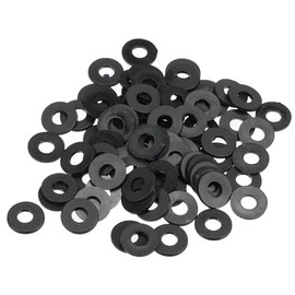 TA-VIGOR 80Pcs Black Nylon Flat Washers, M4 x 10mm x 1mm, Insulating O-Ring Gaskets, Tap Sealing Spacer for Faucet, Pipe, Water Hose - Durable Round Seal Washers