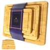 3 Pcs Bamboo Cutting Boards Set with Holder For Kitchen