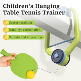 KZXCVS Door Hanging Ping Pong Balls Game, Door Frame Training Table Tennis Bat Set Accessories with Table Tennis Bat and Table Tennis Balls Children's Table Tennis Training Device for Hanging