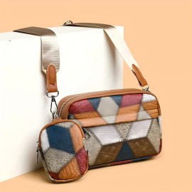 Factory Wholesale Ladies Geometric Patterns Fashionable Girls Bags Single-shoulder Bags for Womencolor: Yellow Color Matching