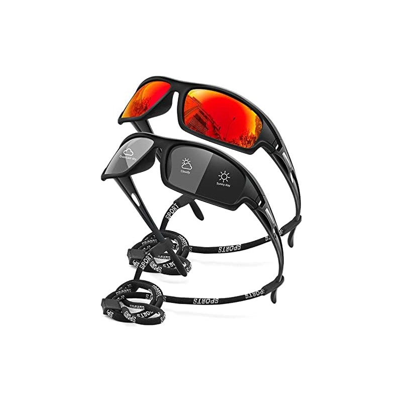 AWGSEE Polarized Sports Sunglasses for Men 100% UV Protection Wrap