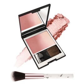 Blush Powder for Cheeks,Gradual Shimmer Pink Blusher Palette with Brush,Lightweight Buildable Color Blush Hightlighter Powder,Longlasting Waterproof Facial Makeup,Mother's Day Gift for Women Girl-02#