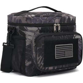 FlowFly Tactical Lunch Bag Large Insulated Lunch Box Cooler Tote for Men, Women with MOLLE/PALS Webbing(Typhon, Medium)