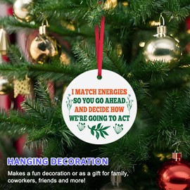 Christmas Ornaments for Coworkers Colleague Inspirational Gifts Motivational Gifts for Best Friends Sisters Encouragement Ceramic Ornament for Women Men Funny Office Decoration Gifts for Leader Boss