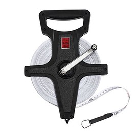 Champion Sports Open Reel Measure Tape, 200 ft, 60 Meters, with Metal Spike, Hand Crank - Open Tape Measure for Track and Field, Long Jump - Durable, Dual-Sided Measuring Reel with Feet and Meters