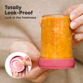 KeaBabies 4pk 8oz & 4pk 4oz Glass Baby Food Containers - Leak-Proof, Microwavable Small Baby Glass Jars with Lids, Baby Food Storage Containers, Baby Snack Containers, BPA-Free Baby Food Jars(Nord)