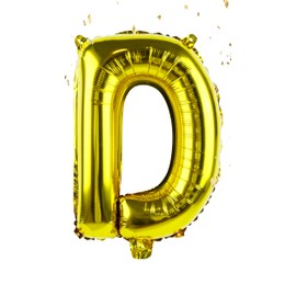 Gold Letter “D” Balloons 16 Inch, Mylar Foil Letter Alphabet, Hanging, Reusable for girls boys adults Birthday,Surprise,Wedding, Celebration, Sports Party Event Decoration Supplies