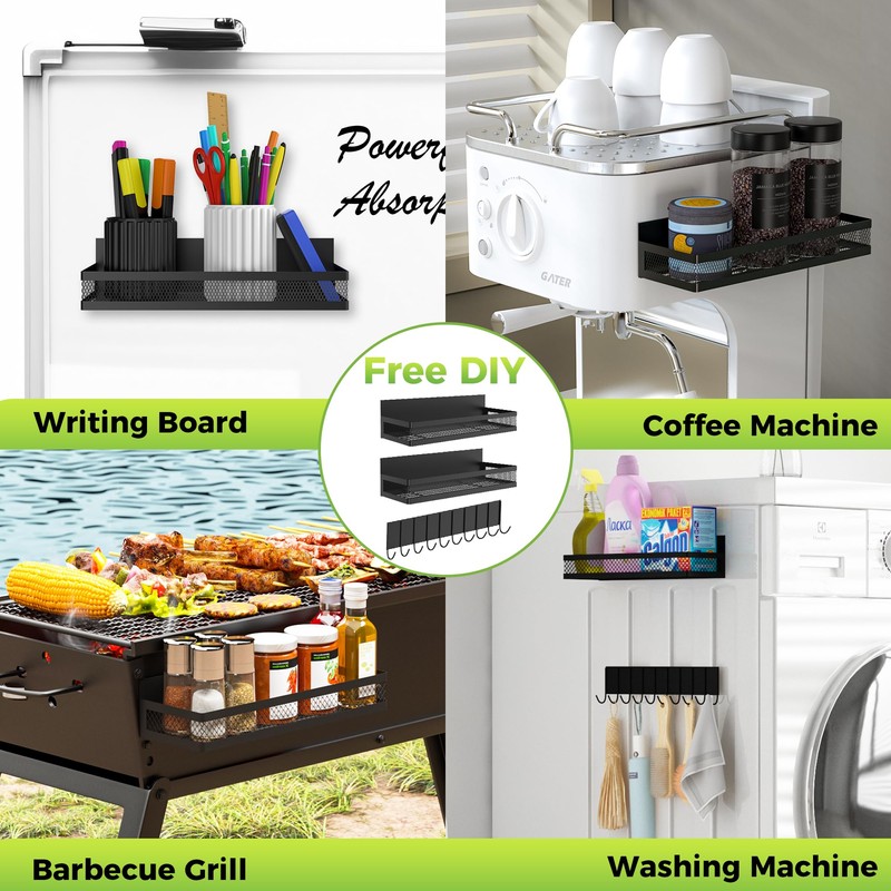 5 Pack Strong Magnetic Spice Rack for Refrigerator on Oven,