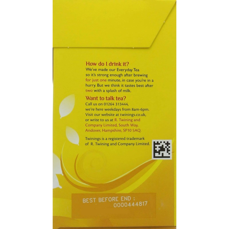 Twinings 100 Count Box of Vegetarian Tea Eco-Friendly Packaging Gifts